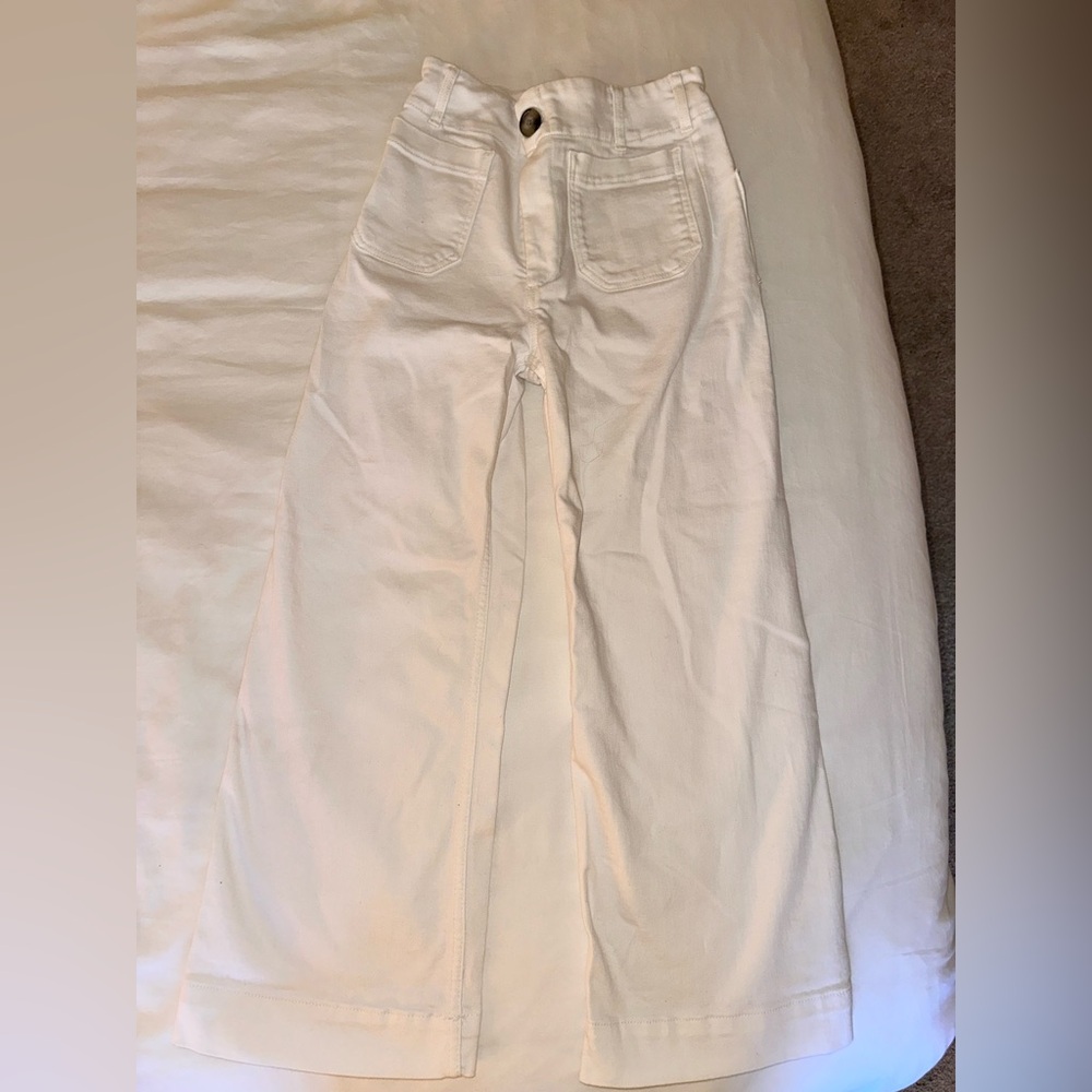 The Colette High-Rise Crop Wide-Leg Jeans by Maeve